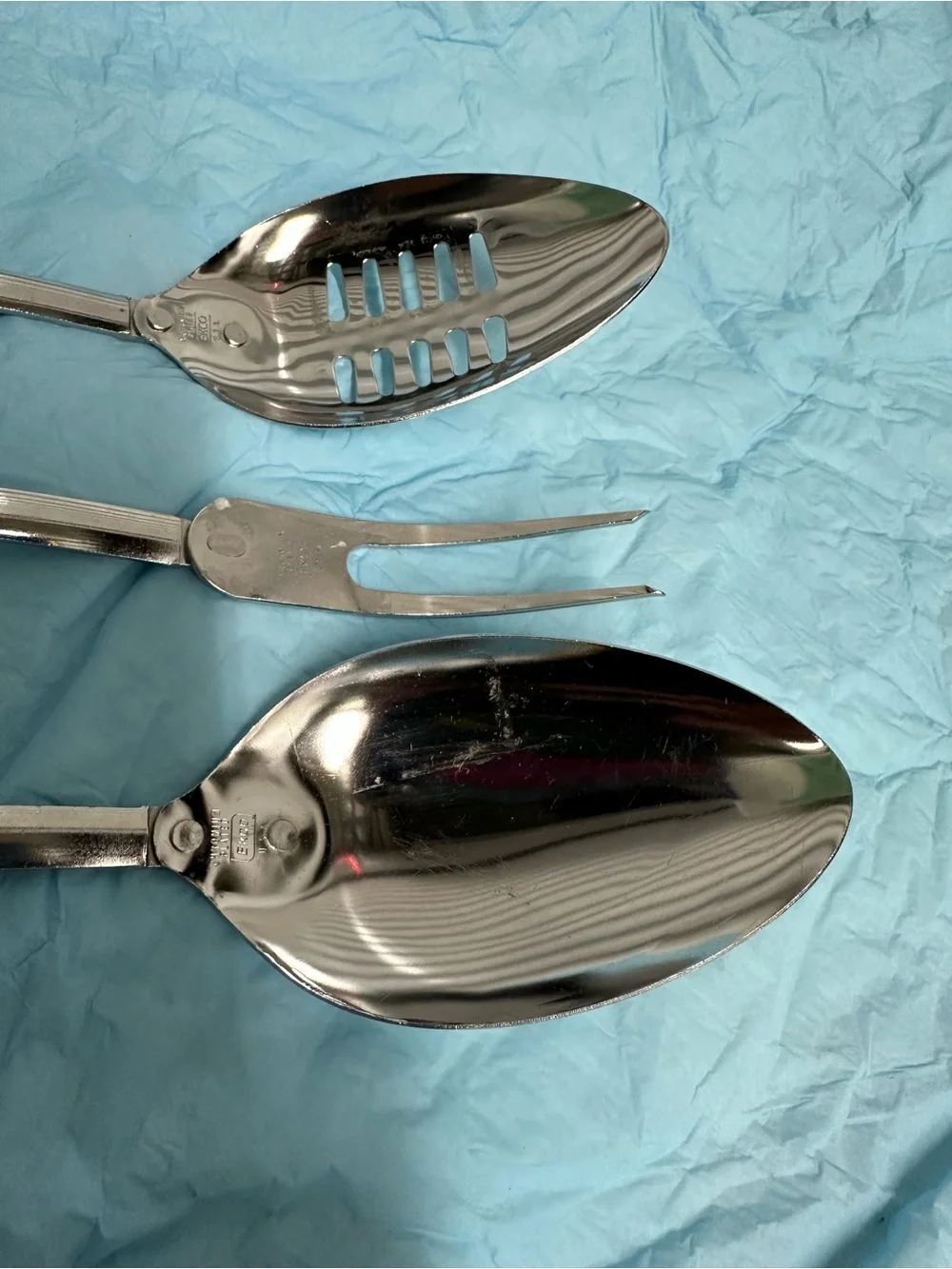 Vintage Ecko USA Spice of Life Utensils 1970’s Slotted Spoon & Fork Set 3 pieces